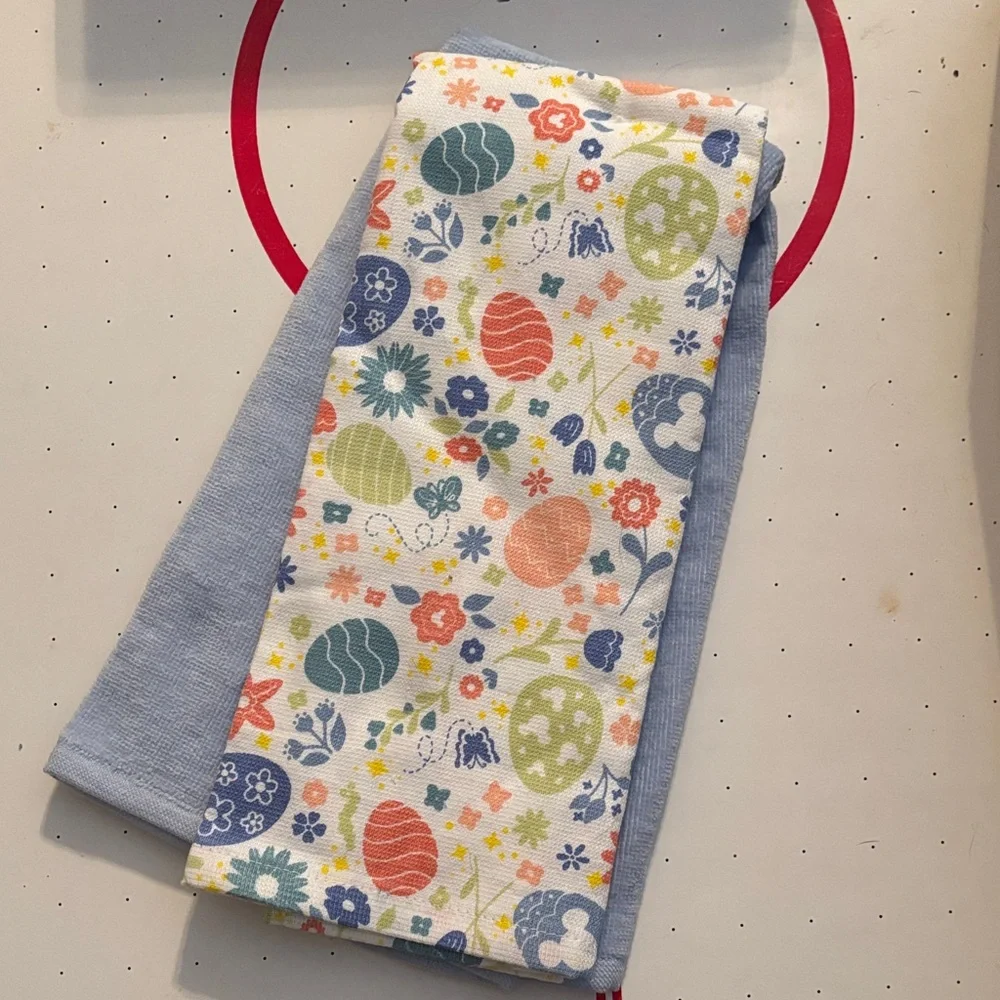 Disney Pastel Easter Towel with Floral and Egg Patterns